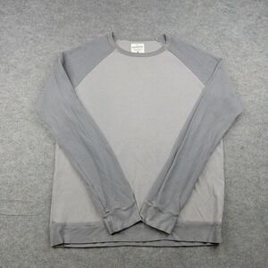 Splendid Mills Shirt Mens Large Gray Long Sleeve Thermal Waffle Crewneck Stretch